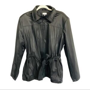 Giacca Gallery black hooded tie waist rain jacket XL